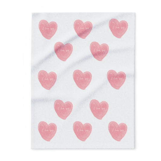 Love Heart Fleece Blanket